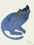 Cat (Blue) By Andy Warhol. Size: 31.5 x 23.5 Inches. Rare Art Print