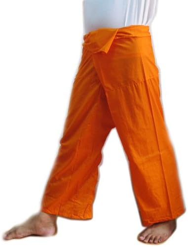 Thai Beautiful Fisherman Pant Yoga Cotton Free Size (Orange)