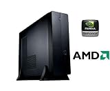 SLIM DESIGN MINI PC AMD ATHLON X4 640 QUAD-CORE 4×3,0GHz – 500GB HDD – 2GB DDR3 – DVD Brenner – Grafik ATI HD3000 (VGA-DVI-HDMI) – 7.1 Audio – 8xUSB – LAN – 400W – Front USB/AUDIO – 1xeSATA – COMPUTER