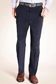 Pure Cotton Flat Front Corduroy Straight Leg Trousers [T18-7455-S]
