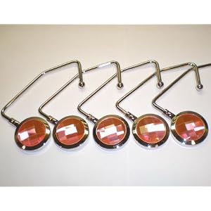 50 New Pink Crystal Purse Hook Hanger W/carrying Pouches