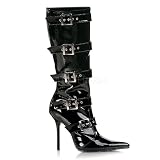 4 1/2 inch Knee Boot Featuring Buckle Black Patent