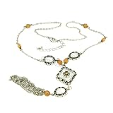 Mother Of Pearl Necklace Y-Shaped Vintage Style