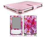 Bundle Monster Kindle 2 Genuine Leather Case Cover Jacket + Skin Sticker + Screen Protector Ebook Accessories Combo - Fit 2nd Generation 6" Display