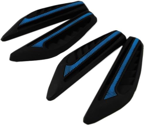 4 Pcs Door Edge Guards Bumper Protector Trim Guard Sticker Molding Rearview Mirror Protector Trim Molding (Blue)