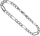 7 Sterling Silver 1/4 ( 6.5 mm ) FIGARO Link Bracelet
