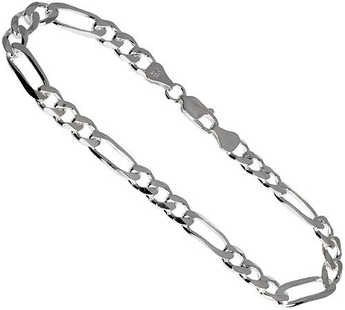 Sterling Silver 6.5 mm FIGARO Chain - NICKEL FREE