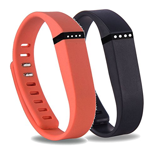 RedTaro 2pcs Replacement Bands with Metal Clasps for Fitbit Flex / Wireless Activity Bracelet Sport Wristband / Fitbit Flex Bracelet Sport Arm Band (No Tracker, Replacement Bands Only)