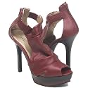 REFINE Double Stacked Heel Platform Pump Red