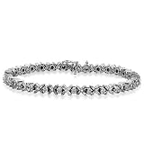 14K White Gold 2 Carat Diamond X Style Bracelet 7