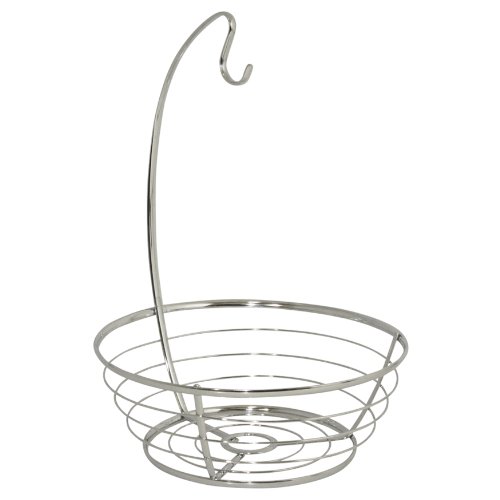 InterDesign Axis Fruit Bowl with Banana Hanger, Chrome
