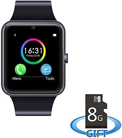 MSRM MSO8 Sweatproof Smart Watch Phone for iPhone and Android SmartPhones Include 8G Micro SD Card (Black)
