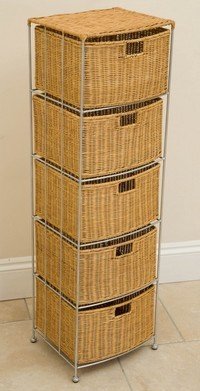 Childrens Toyshop  Kitchen & Housewares : RATTAN 5 TIERED STORAGE CABINET
