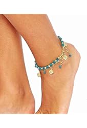 Meily Fashion Bohemian Women's Beach Turquoise Barefoot Sandal Anklet Chain