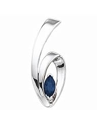 14K White Gold Marquise Cut Sapphire Pendant -- LIFETIME WARRANTY