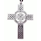 Pewter Celtic Cross Necklace Renaissance Pendant Christian Jewelry for Men and Women