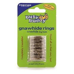 Premier Busy Buddy Gnawhide Refill Ring Dog Treats for Bristle and Bouncy Bones, Rawhide, Small