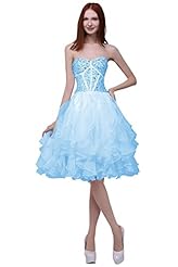 Organza Sweetheart Cocktail  Sleeveless Beaded  Ball Gown Evening Dress/Prom Dress/Party Dress/Wedding Dress 