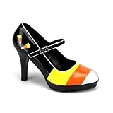 4 Inch Heel Sexy Candy Corn Halloween Costume Shoe Accessory Womens Shoes Black