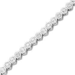 10k White Gold Diamond Bracelet (2 cttw, I-J Color, I3 Clarity), 7"