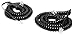iMBAPrice (Pack of 2) Black Coiled Telephone Phone Handset Cable Cord, Coiled Length 3 to 12 feet Uncoiled (Value Pack)