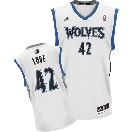 NBA Men's Minnesota Timberwolves Kevin Love Revolution 30 Home Replica Jersey (White, Large)