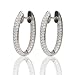 14k White Gold Diamond INSIDE / OUT Oval Shaped Hoop Earrings (0.85 cttw, H color, I1 Clarity)