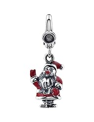 Sterling Silver Santa Clause Charm with Enamel