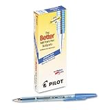 Pilot(R) Better&trade; Ballpoint Pens, Medium Point, 1.0 mm, Blue, Box of 12