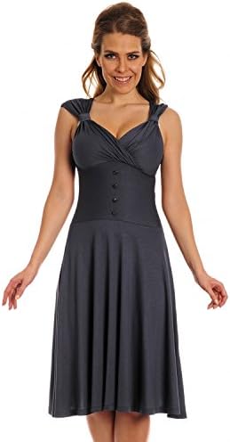 Glamour Empire Women's Sweetheart Neck Jersey Summer Dress Cocktail Dress 166 (Blue Grey, 4/6)