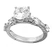 Round/Baguette Diamond Engagement Ring 1.00cttw (cz ct