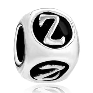 Pugster Dice Shaped Letter Z European alphabet Beads Fits Pandora Charm