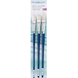 Grumbacher Academy Hog Bristle Oil & Acrylic 3-Brush Set, #1