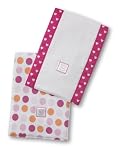 SwaddleDesigns Swaddle Designs Baby Burpies - Set of 2 - Fuschia Dots and Hearts