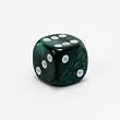 12mm 6-sided Pearlized Dice, Emerald with White