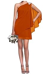 2015 Short Chiffon One Shoulder Bridesmaid Dress/Wedding Dress 