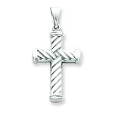 14k White Gold Cross Pendant