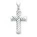 14k White Gold Cross Pendant