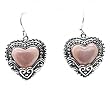 Sterling Silver Pink Mother of Pearl Earrings - Size: 26mm