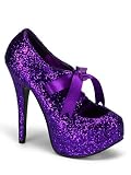 Purple Glitter High Heel Platform Pump - 9