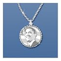 The Bradford Exchange Barack Obama Commemorative Solid Sterling Silver Diamond Pendant Necklace