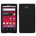 Solid Black Silicone Skin Gel Cover Case For Motorola Triumph WX435
