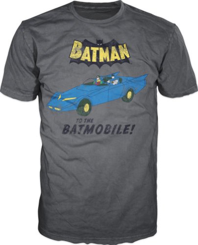 Batman And Robin DC Comics The Batmobile Superhero Adult T-Shirt Tee