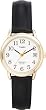 Timex Women's Easy Reader T2H341 Black Leather Quartz Watch with White Dial