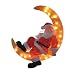 Barcana 26-Inch Illuminated Fiberglass Santa on the Moon Outdoor Christmas Light