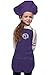 Monogrammed Purple Kids Apron with Chef Hat, Poly/Cotton Twill Fabric (Extra Large)