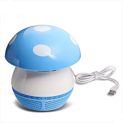 Eco-friendly Effective USB Plug Electronic Photocatalyst Mosquito Insect Repeller Killer Killing LED Lamp Mosquito Trap Lamp for Baby Pregnant Bedroom (Blue Mushroom)