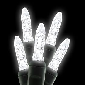 Set of 70 LED Pure White M5 Mini Christmas Lights - Green Wire