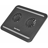 17" Black Dual-Cool Notebook Cooling Pad Lightweight Portable Design