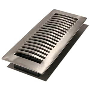 Decor Grates LA310-NKL 3-Inch by 10-Inch Aluminum Floor Register, Nickel